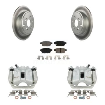 Rear Disc Brake Caliper Coated Rotors And Ceramic Pads Kit For 2006-2014 Honda Ridgeline KCG-100279C
