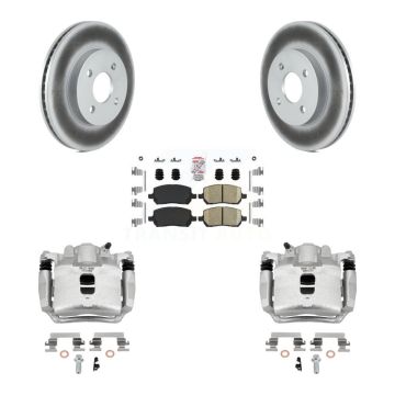 Front Brake Caliper Coat Rotor & Ceramic Pad Kit For Saturn Ion Chevrolet Cobalt Pontiac KCG-100279N