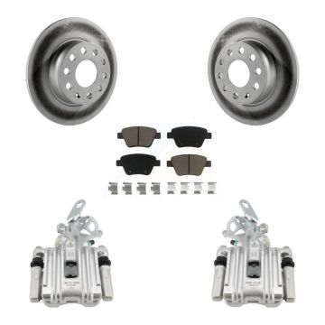 Rear Disc Brake Caliper Coated Rotors And Ceramic Pads Kit For Volkswagen Jetta KCG-100280C