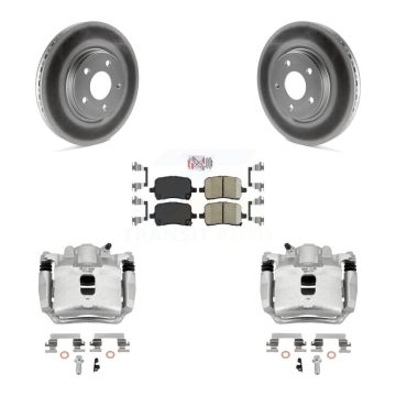 Front Brake Caliper Coat Rotor Ceramic Pad Kit For Pontiac Pursuit With Rear Disc Brakes KCG-100280N