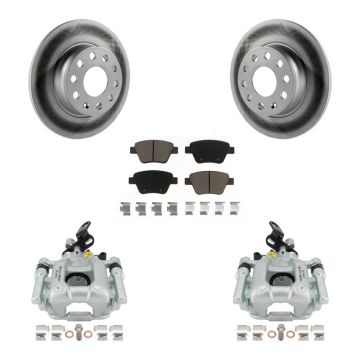 Rear Disc Brake Caliper Coated Rotors And Ceramic Pads Kit For Volkswagen Jetta KCG-100281C
