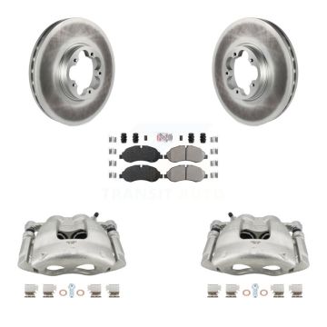 Front Brake Caliper Coat Rotors & Semi-Metallic Pad Kit For Ford Transit-250 Transit-150 KCG-100281N