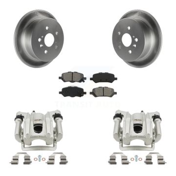 Rear Disc Brake Caliper Coat Rotors And Semi-Metallic Pad Kit For 2009-2016 Toyota Venza KCG-100282S