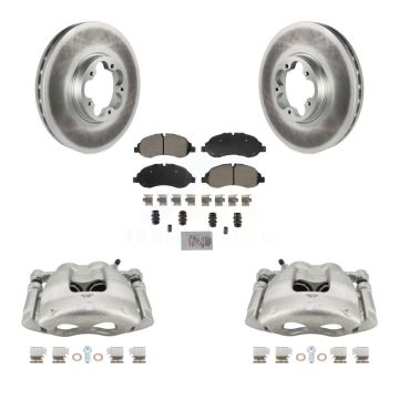 Front Brake Caliper Coat Rotors & Semi-Metallic Pad Kit For Ford Transit-250 Transit-150 KCG-100283N