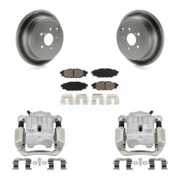 Rear Disc Brake Caliper Coated Rotors And Semi-Metallic Pads Kit For Subaru Legacy KCG-100285S