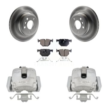 Rear Disc Brake Caliper Coated Rotors And Semi-Metallic Pads Kit For BMW X5 X6 KCG-100286P