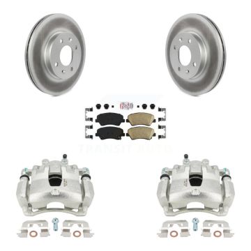 Front Disc Brake Caliper Coated Rotors And Ceramic Pads Kit For Hyundai Accent Kia Rio KCG-100287N