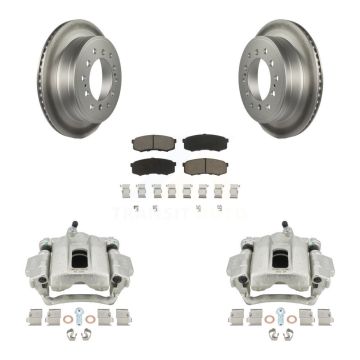 Rear Disc Brake Caliper Coated Rotor And Ceramic Pad Kit For 2010-2014 Toyota FJ Cruiser KCG-100289C