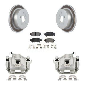 Rear Disc Brake Caliper Coated Rotors And Ceramic Pads Kit For 2004-2010 Toyota Sienna KCG-100289T