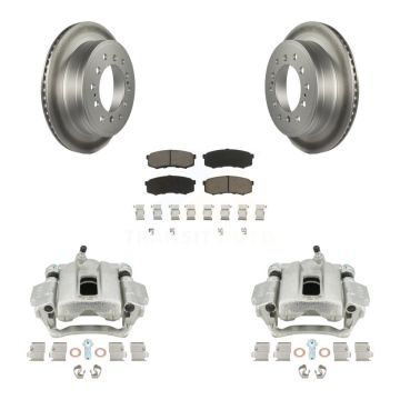 Rear Brake Caliper Coat Rotor & Ceramic Pad Kit For 2010-2022 Toyota 4Runner Lexus GX460 KCG-100290C