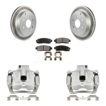 Rear Brake Caliper Coat Rotor And Ceramic Pad Kit For GMC Acadia Buick Enclave Chevrolet KCG-100290T