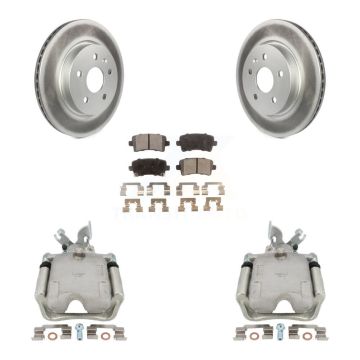 Rear Brake Caliper Coat Rotors Ceramic Pad Kit For Chevrolet Impala Buick Regal LaCrosse KCG-100291T