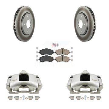 Front Disc Brake Caliper Coated Rotors And Ceramic Pads Kit For 2009-2011 Dodge Journey KCG-100292N