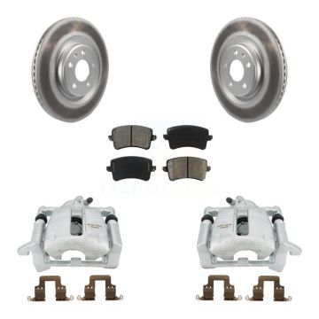 Rear Disc Brake Caliper Coated Rotors And Semi-Metallic Pad Kit For 2012 Audi A5 Quattro KCG-100292S