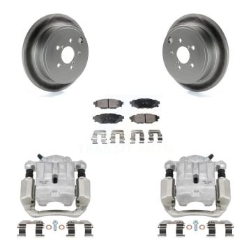 Rear Disc Brake Caliper Coated Rotors And Semi-Metallic Pads Kit For Subaru Legacy KCG-100293P