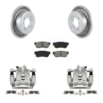 Rear Disc Brake Caliper Coated Rotors And Semi-Metallic Pads Kit For Hyundai Elantra KCG-100295S