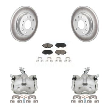 Rear Disc Brake Caliper Coat Rotor Ceramic Pad Kit For 2014-2016 Mazda 3 Sport 2.5L/2.0L KCG-100296C