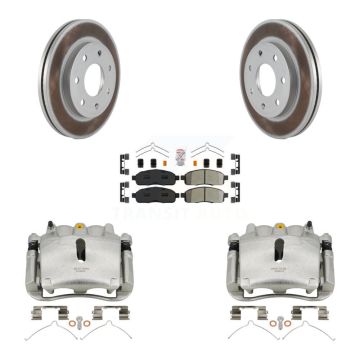 Front Brake Caliper Coat Rotors Semi-Metallic Pad Kit For Ford F-150 Lincoln Mark LT 4WD KCG-100298N