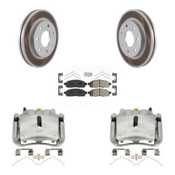 Front Brake Caliper Coat Rotors Semi-Metallic Pad Kit For Ford F-150 Lincoln Mark LT 4WD KCG-100299N