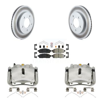 Front Brake Caliper Coat Rotor Semi-Metallic Pad Kit For 04 Ford F-150 With 5 Lug Wheels KCG-100300N