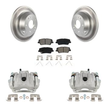 Rear Brake Caliper Coat Rotor And Semi-Metallic Pad Kit For Kia Sorento Hyundai Santa Fe KCG-100300S