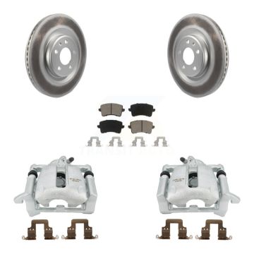 Rear Disc Brake Caliper Coated Rotors And Ceramic Pads Kit For 2012 Audi A5 Quattro KCG-100301C