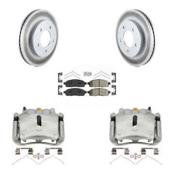 Front Brake Caliper Coat Rotor Semi-Metallic Pad Kit For 04 Ford F-150 With 5 Lug Wheels KCG-100301N