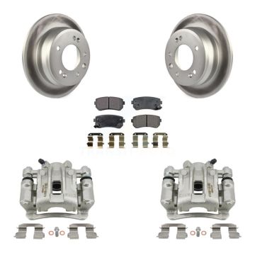 Rear Disc Brake Caliper Coated Rotors And Semi-Metallic Pads Kit For Hyundai Elantra KCG-100301P
