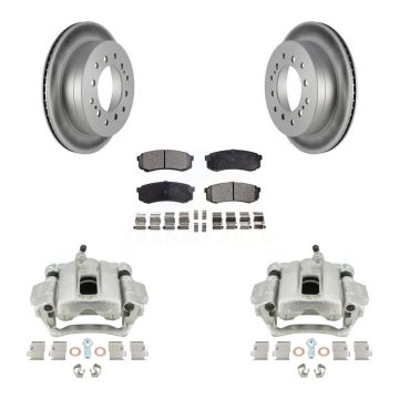 Rear Disc Brake Caliper Coated Rotors And Ceramic Pad Kit For Toyota Sequoia Lexus GX470 KCG-100301T