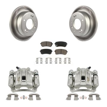 Rear Disc Brake Caliper Coated Rotors And Ceramic Pads Kit For Hyundai Elantra KCG-100302C