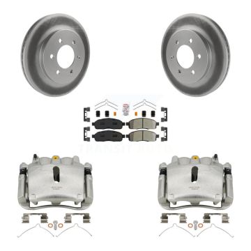 Front Brake Caliper Coat Rotors Semi-Metallic Pad Kit For Ford F-150 Lincoln Mark LT 4WD KCG-100302N