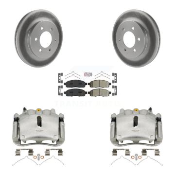 Front Brake Caliper Coat Rotors Semi-Metallic Pad Kit For Ford F-150 Lincoln Mark LT 4WD KCG-100303N