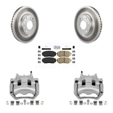 Front Disc Brake Caliper Coated Rotors And Ceramic Pads Kit For Mazda CX-7 Ford Edge KCG-100307N