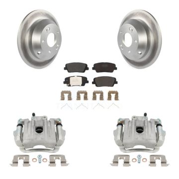 Rear Disc Brake Caliper Coated Rotors And Semi-Metallic Pads Kit For Kia Sorento KCG-100307P