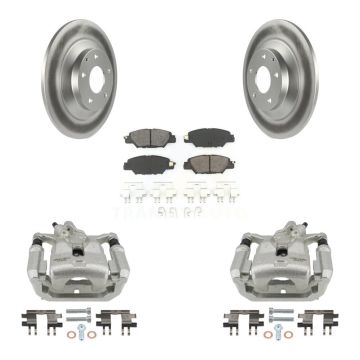 Rear Disc Brake Caliper Coated Rotors And Semi-Metallic Pad Kit For 2016-2022 Mazda CX-5 KCG-100307S