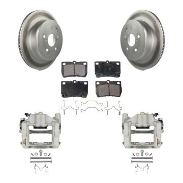 Rear Brake Caliper Coat Rotor & Ceramic Pad Kit For Lexus IS350 GS350 GS450h GS430 GS460 KCG-100307T