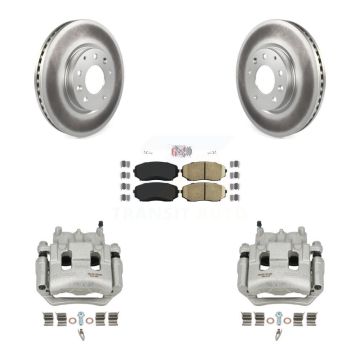 Front Disc Brake Caliper Coated Rotors And Ceramic Pad Kit For 2007-2009 Lincoln MKX FWD KCG-100308N