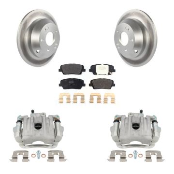 Rear Brake Caliper Coat Rotor And Semi-Metallic Pad Kit For Kia Sorento Hyundai Santa Fe KCG-100308P