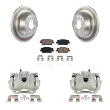 Rear Brake Caliper Coat Rotor And Ceramic Pad Kit For Kia Sorento Hyundai Santa Fe Sport KCG-100309C