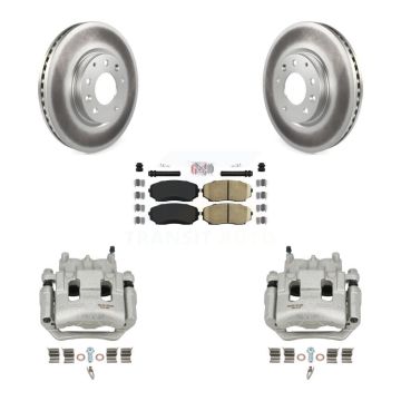 Front Disc Brake Caliper Coated Rotors And Ceramic Pad Kit For 2007-2009 Lincoln MKX FWD KCG-100309N