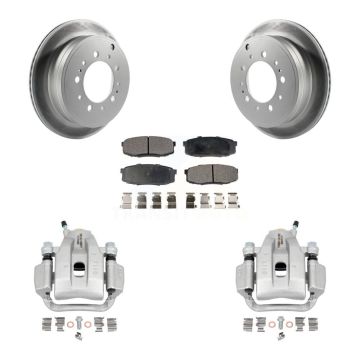 Rear Disc Brake Caliper Coated Rotor And Semi-Metallic Pad Kit For Toyota Tundra Sequoia KCG-100310P