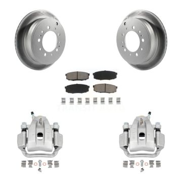 Rear Disc Brake Caliper Coated Rotors And Ceramic Pads Kit For Toyota Tundra Sequoia KCG-100311C