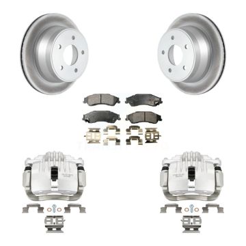 Rear Brake Caliper Coat Rotors Ceramic Pad Kit For Chevrolet GMC Blazer S10 Jimmy Sonoma KCG-100311T