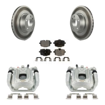 Rear Disc Brake Caliper Coat Rotors And Semi-Metallic Pad Kit For 2012 BMW X3 From 10 11 KCG-100312P