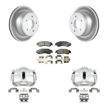 Rear Disc Brake Caliper Coated Rotors And Ceramic Pads Kit For Chevrolet S10 KCG-100312T