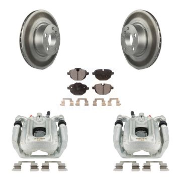 Rear Disc Brake Caliper Coated Rotors And Semi-Metallic Pads Kit For BMW X3 X4 KCG-100313P