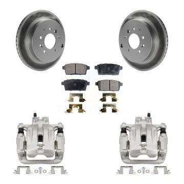 Rear Brake Caliper Coat Rotor Semi-Metallic Pad Kit For Ford Edge Mazda CX-7 Lincoln MKX KCG-100314P