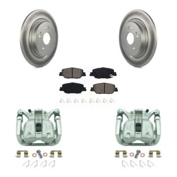 Rear Disc Brake Caliper Coated Rotors And Semi-Metallic Pad Kit For 2017-2022 Honda CR-V KCG-100314S