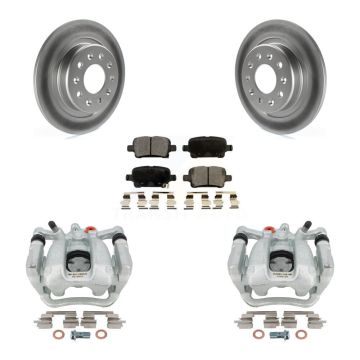 Rear Brake Caliper Coat Rotor & Ceramic Pad Kit For Buick LaCrosse Regal Sportback TourX KCG-100315T