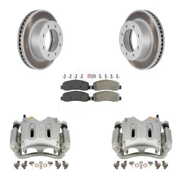 Front Brake Caliper Coat Rotor And Semi-Metallic Pad Kit For Ford F-250 Super Duty F-350 KCG-100316N